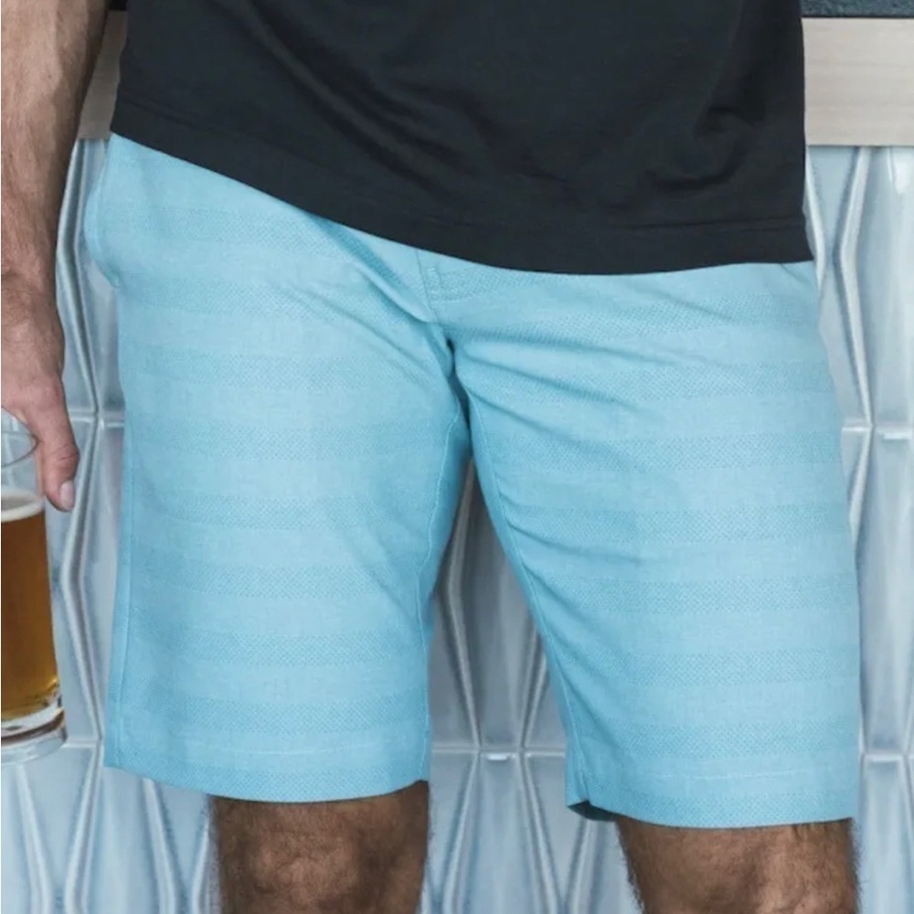 New Travis Mathew Lake Powell Golf Hybrid Shorts Heather Green Stretch 10” - Picture 8 of 9